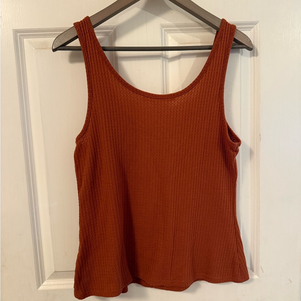 Liberty Love Brown Fitted Buttoned Tank Top - Picture 2 of 3
